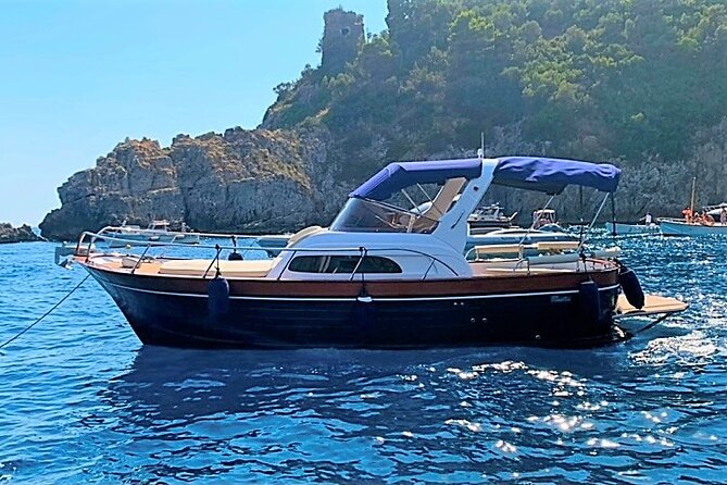 Amalfi Coast Full Day Private Boat Tour (cabin+restroom on board) - Conca dei Marini and the Emerald Grotto Swim-Beach Combo
