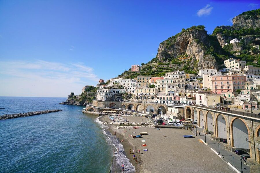 From Amalfi: 7H Amalfi Coast - Group Tour by boat - Praiano at La Gavitella: sea views and a lunch you pay for