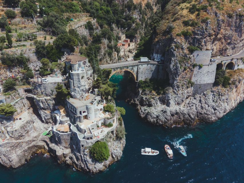 From Amalfi: 7H Amalfi Coast - Group Tour by boat - Conca dei Marini, the Natural Arch, and viewpoint sightseeing