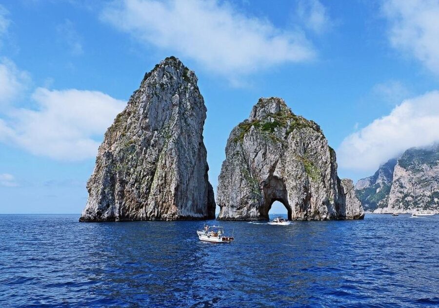 From Amalfi: Capri Island Boat Tour with Snorkeling & Drinks - Drinks, fruit, and onboard comfort on a small boat