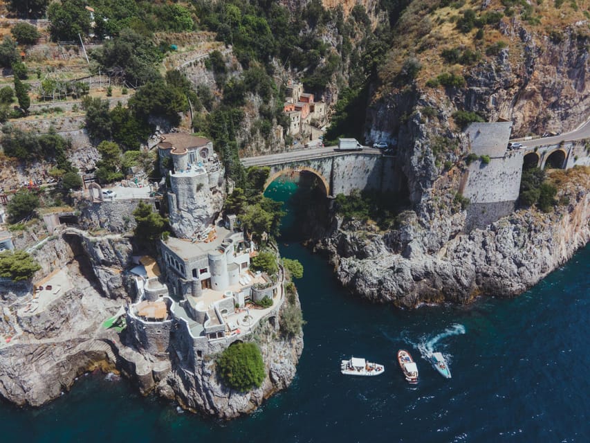 From Positano/Praiano: Amalfi Coast Speedboat Tour - The Praiano cave experience: Tras e Iesc and the Africana Grotto option