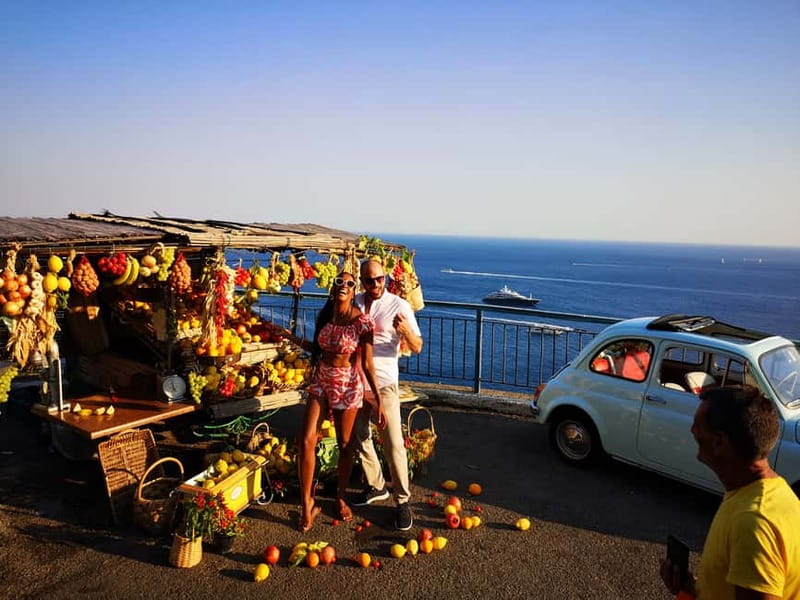 Positano/Praiano: Iconic Fiat 500 Private Amalfi Coast Tour - The 2-hour flow: pickup in Positano or Praiano, panoramic stops, and a fruit stand color hit