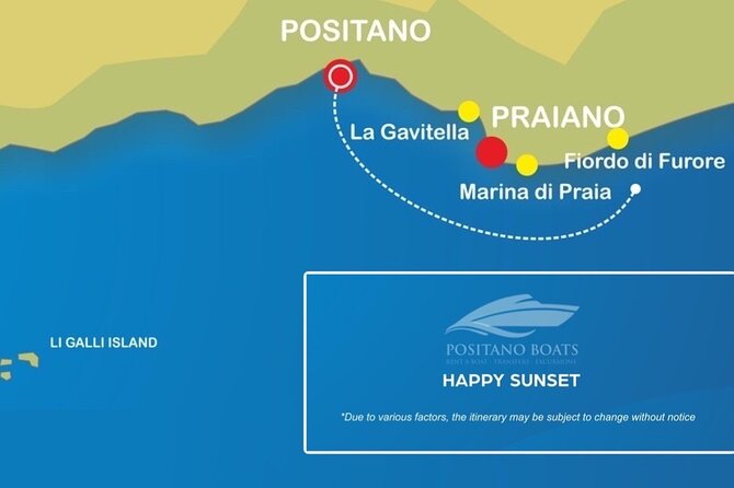 Small Group Tour in Positano by Boat at Sunset with Prosecco - Getting on Board: Blue-and-White Positano Boats Check-In in 10 Minutes